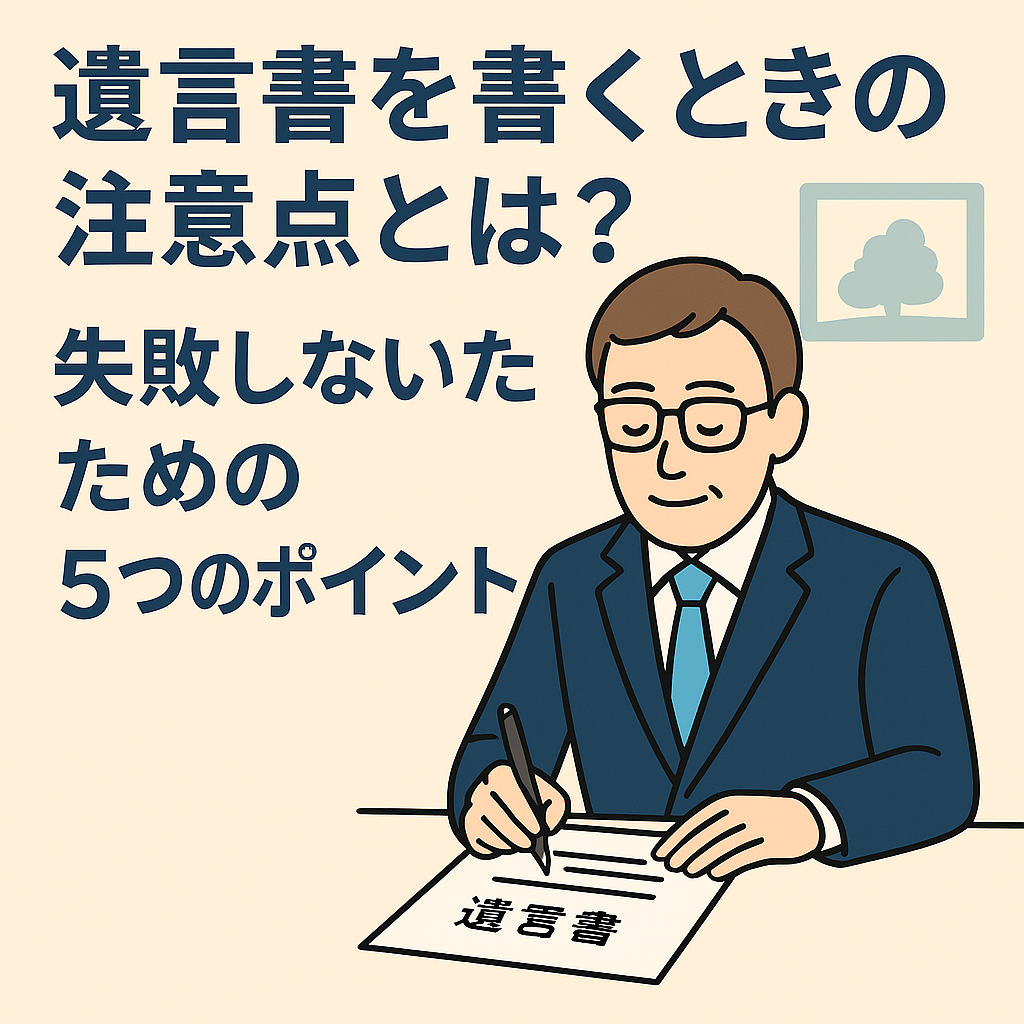 【新座市の相続・終活ガイド（5）】遺言書を書くときの注意点とは？失敗しないための5つのポイント